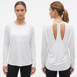 GAP White Long-Sleeve Open-Back Tee